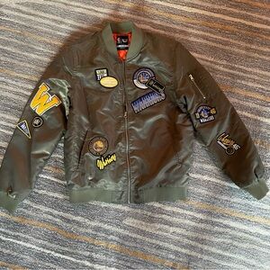 Olive Bomber Jacket (L)- Golden State Warriors